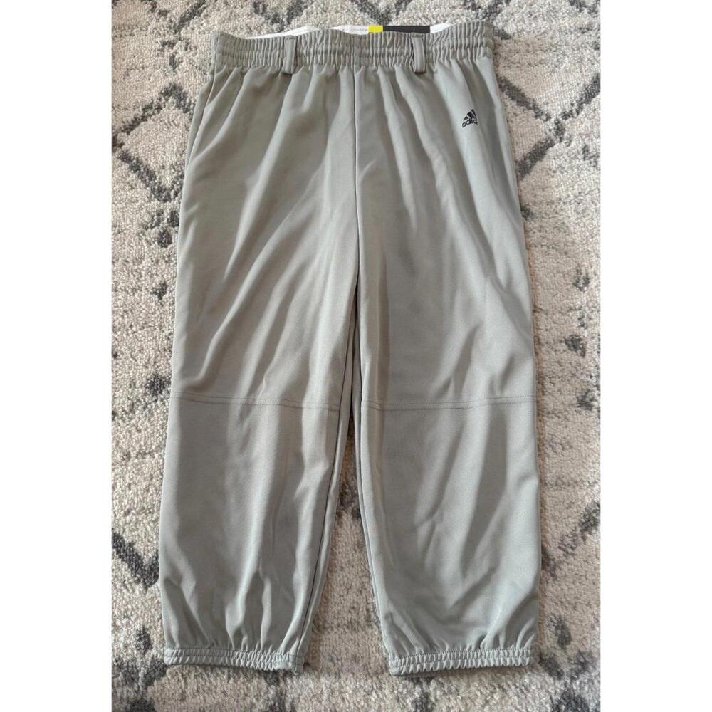 adidas pull on youth Kids Gray baseball Pants SMALL